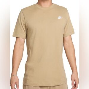 Nike Men's Tan Embroidered Logo T-Shirt